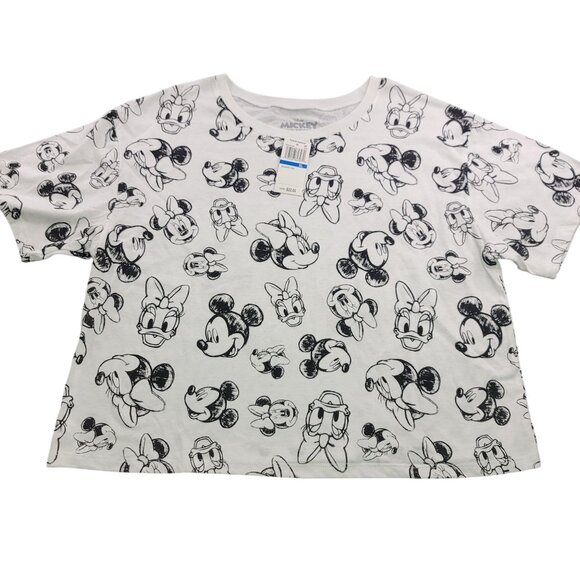 Disney Mickey & Friends Graphic Tee XL White Black Hybrid Apparel - Picture 2 of 8